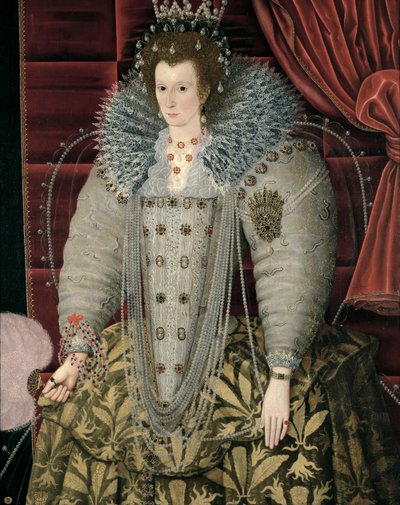 Porträt, das vermutlich Königin Elisabeth I. zeigt, im Großen Saal hängend von English School