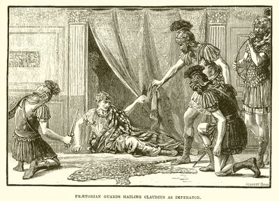 Prätorianergarde begrüßt Claudius als Imperator von English School