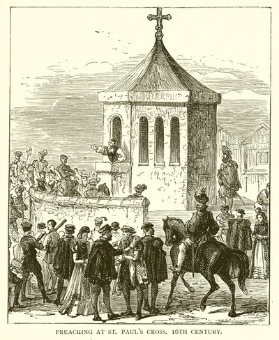 Predigt an der St. Pauls Cross, 16. Jahrhundert von English School