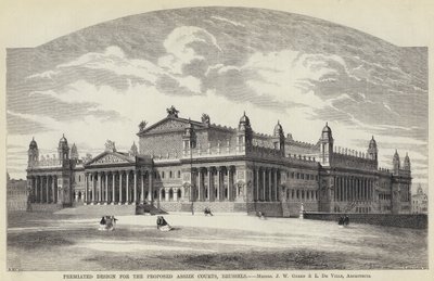Prämiertes Design für die vorgeschlagenen Assize Courts, Brüssel von English School