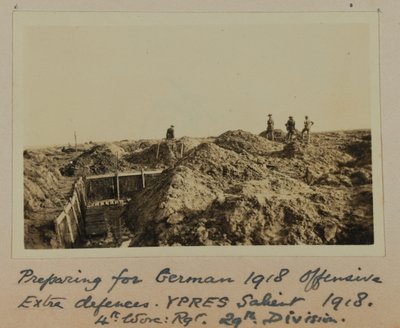 Vorbereitung auf die deutsche Offensive 1918, zusätzliche Verteidigungen, YPRES Salient 1918, 4. Worc: Rgt. 29. Division von English School