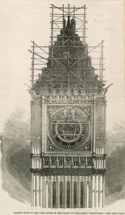 Der gegenwärtige Zustand des Clock Tower des Palasts von Westminster von English School