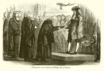 Überreichung einer Adresse an Wilhelm III. in Oxford von English School