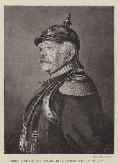 Fürst Bismarck, der am 1. April seinen achtzigsten Geburtstag feiert (Gravur) von English School