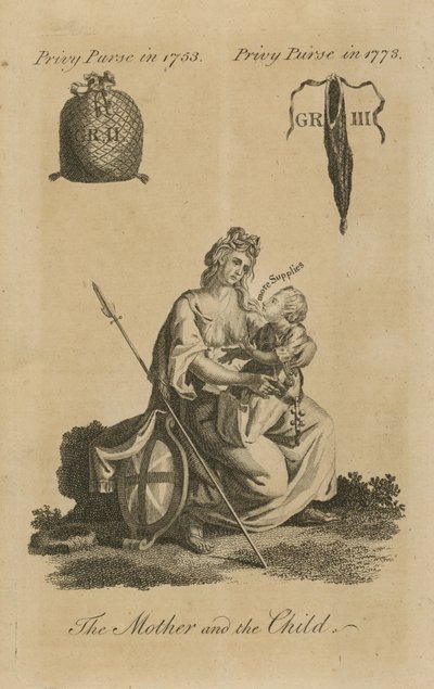 Privatgeldbörse 1753 neben der Privatgeldbörse 1773 von English School