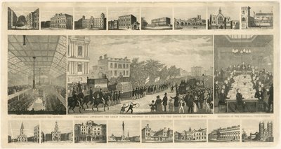 Prozession zur Übergabe der Großen Nationalen Petition mit 3.317.702 Unterschriften an das House of Commons, 1842 von English School