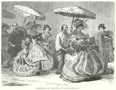 Prozession der Joros in Yoshiwara von English School
