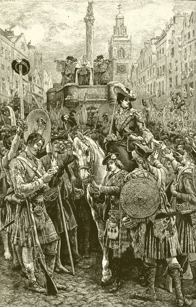 Proklamation des Alten Prätendenten als König Jakob VIII. von English School