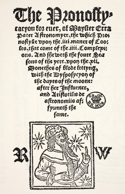 Prognostikation für immer von Erra Pater, gedruckt von R. Wyer von English School