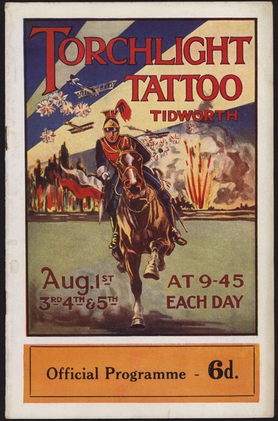 Programm für das Tidworth Fackellicht Tattoo, Tidworth Park, Wiltshire von English School