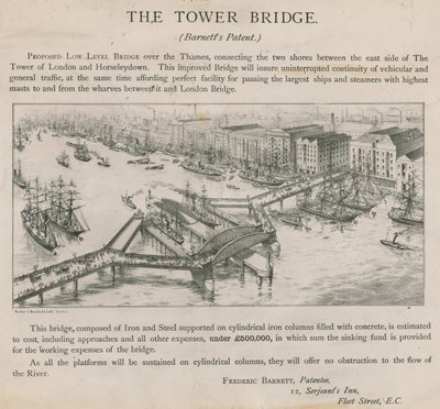 Vorgeschlagene Niedrigbrücke über die Themse von English School