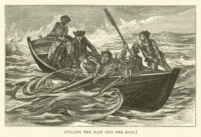 Den Mast ins Boot ziehen (Gravur) von English School