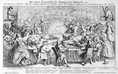 Quacksalberei entlarvt oder Empirismus dargestellt: Gewidmet an Doktor Chiron, Reitlehrer von Achilles, und Aesculapius, außerordentlicher Arzt der Toten, 1748 von English School