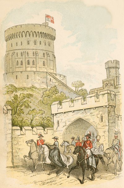 Königin Victoria reitet aus dem Windsor Castle von English School