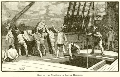 Überfall auf die Teeschiffe im Hafen von Boston von English School