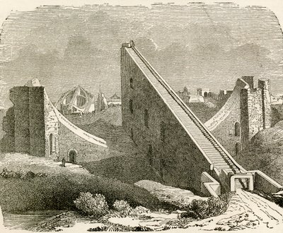Raja Jai Singhs astronomisches Observatorium, Benares, Uttar Pradesh, Indien, aus 