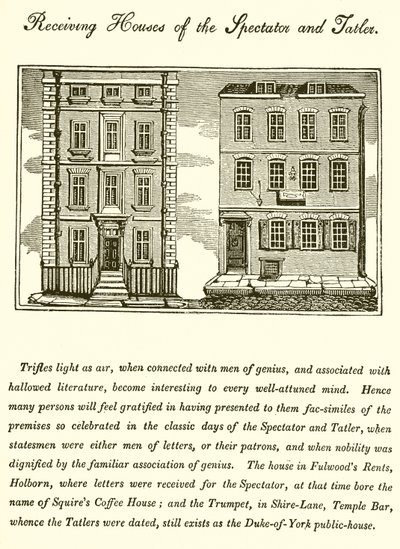 Empfangshäuser des Spectator und Tatler von English School
