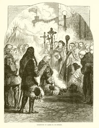 Empfang von James II. in Dublin von English School
