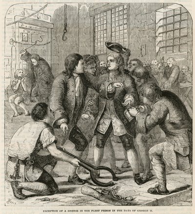 Empfang eines Schuldners im Fleet Prison von English School