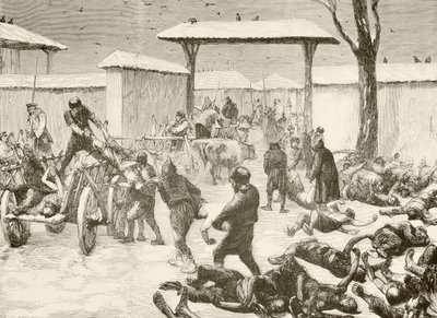 Bergung der Toten nach der Belagerung von Plewna, Bulgarien 1877 von English School