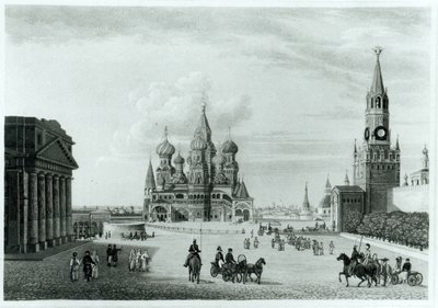 Roter Platz, Moskau, aus The Character of the Russians and a Detailed History of Muscovy von Robert Lyall, veröffentlicht 1823 von English School