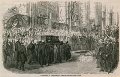 Wiederbestattung von John Hunters Überresten in der Westminster Abbey, London von English School