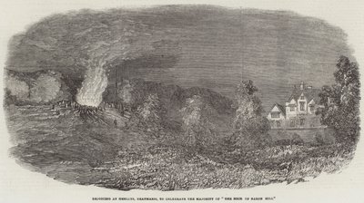 Freudenfeier in Henllys, Beaumaris, zur Feier der Volljährigkeit des "Erben von Baron Hill" (Gravur) von English School
