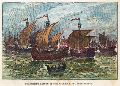 Rückkehr der englischen Flotte nach der Schlacht von Agincourt von English School