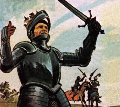 Richard III. auf dem Schlachtfeld von Bosworth von English School