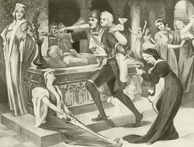 Robert der Teufel, Akt III Szene iii (Gravur) von English School
