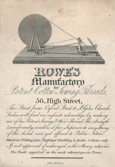 Rowes Manufaktur für Baumwoll- und Nähfäden, 56 High Street, Oxford von English School