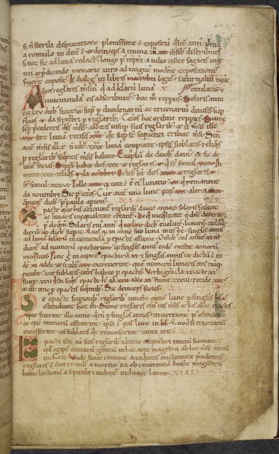 Initiale und Randzeichnungen, Computus, Helperic von Auxerre von English School