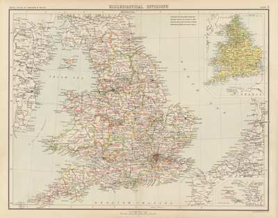 Königlicher Atlas, ca. 1900: Kirchliche Einteilungen von English School