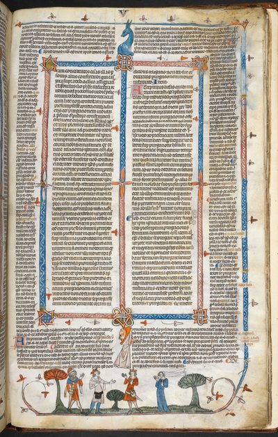Royal MS 10 IV f.294r Mittelalterliche Figuren und Randdekoration, Illustration aus den 