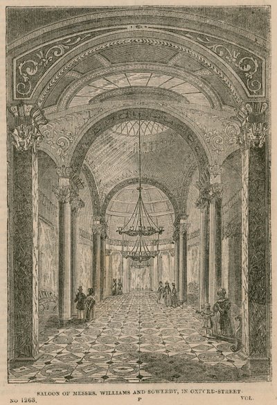 Salon von Messrs Williams und Sowerby, Oxford Street, London von English School