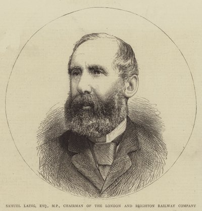 Samuel Laing, Esquire, MP, Vorsitzender der London and Brighton Railway Company (Stich) von English School