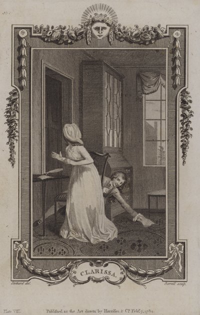 Szene aus Clarissa, von Samuel Richardson von English School
