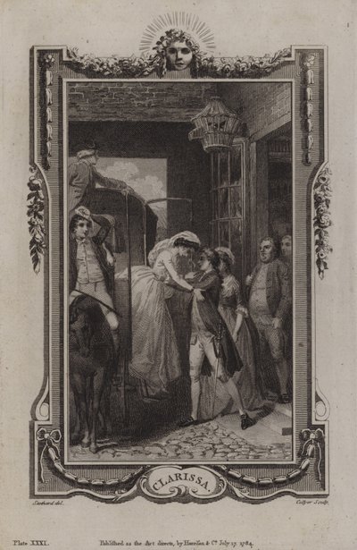 Szene aus Clarissa, von Samuel Richardson von English School