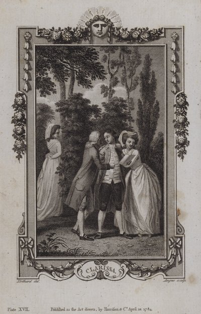 Szene aus Clarissa, von Samuel Richardson von English School