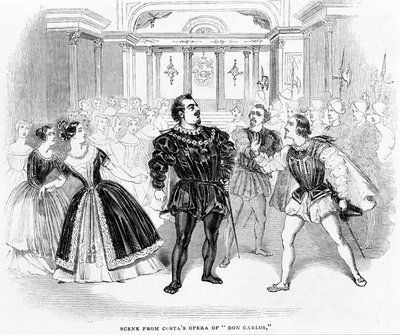 Szene aus Costas Oper Don Carlos, 1844 von English School