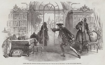 Szene aus Sir Edward Bulwer Lyttons Stück "Not So Bad As We Seem" im Haymarket Theatre von English School