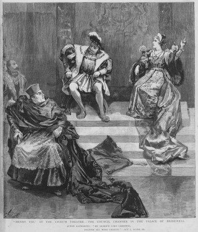Szene aus einer Produktion von Shakespeares Heinrich VIII im Lyceum Theater, London von English School