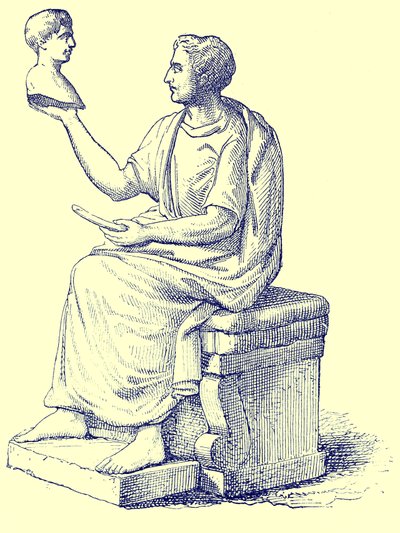 Bildhauer, Illustration aus Geschichte Roms von Victor Duruy, veröffentlicht 1884 von English School