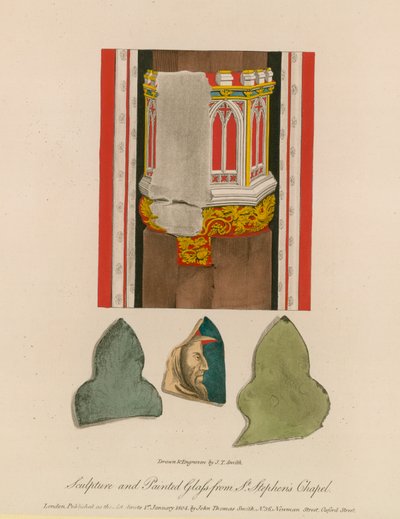 Skulptur und bemaltes Glas aus der St. Stephen