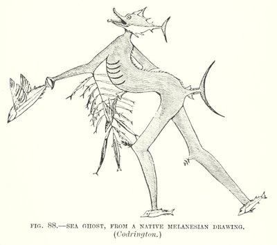 Seegeist, nach einer einheimischen melanesischen Zeichnung, Codrington von English School
