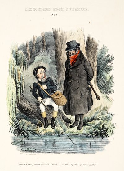 Auswahl aus Seymour: Nr. 3, "Dies ist ein sehr einsamer Ort, Sir, ich wundere mich, dass Sie keine Angst haben, ausgeraubt zu werden.", veröffentlicht ca. 1840 von English School