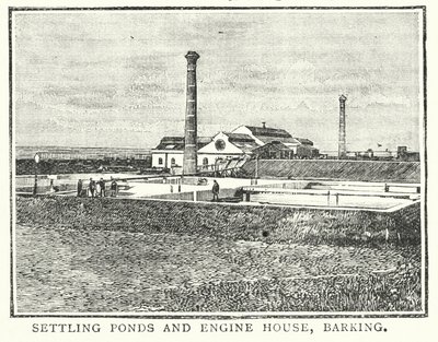 Absetzbecken und Maschinenhaus, Barking (Gravur) von English School