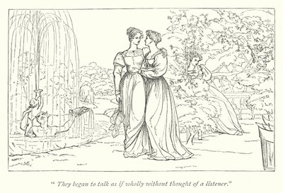 Shakespeares Viel Lärm um nichts; Hero und Ursula diskutieren Beatrices Charakter in ihrem Beisein von English School