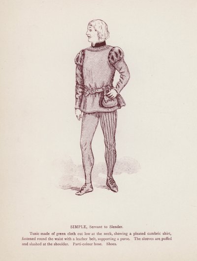 Shakespeares Die lustigen Weiber von Windsor: Simple, Diener von Slender von English School