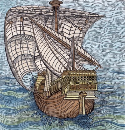 Schiff aus der Zeit von Kolumbus, aus 